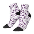 thumbnail image 3 of Salouo Violets Flowers Pattern Unisex Middle Tube Socks,Middle-Finger Knee High Socks Over The Calf Tube Stocking Crew Stockings for Women and Men Tube Socks, 3 of 8