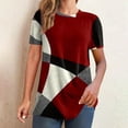 thumbnail image 2 of Chemises à Manches Courtes pour Femmes Mode pour Femmes Confortable Décontracté Col Rond Haut Imprimé à Manches Courtes Blouse Blouses à Manches Courtes pour Femmes Hauts à Manches Courtes pour Femmes Blouse à Manches Courtes pour Femmes, 2 of 9