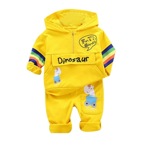 

WUXIAN Toddler Dinosaur Letters And Patterns Printed Child Spring Fall Casual Fashion Baby 0-5 Years Old Hoodie Long Sleeve Children Infants Clothes Breathable Dailywear