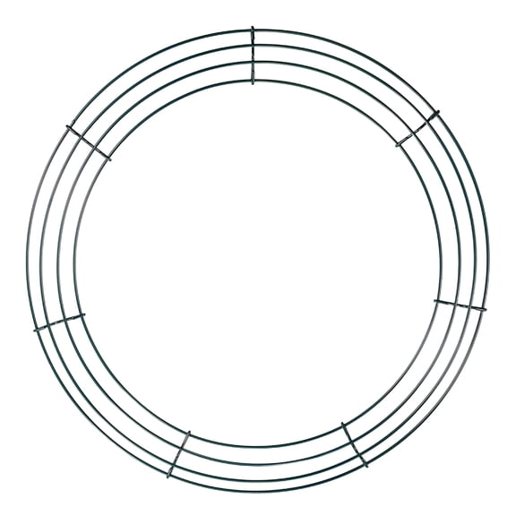 TUWAFE 14 Inch Round Wire Wreath Frame, Dark Green Metal Wreath Form Base for DIY Crafts, Christmas, Halloween, Wedding, and Home Decor