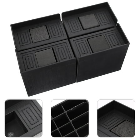 HINTRMENT 4Pcs Rectangular Bed Risers for Furniture and Home Appliances Floor Protection
