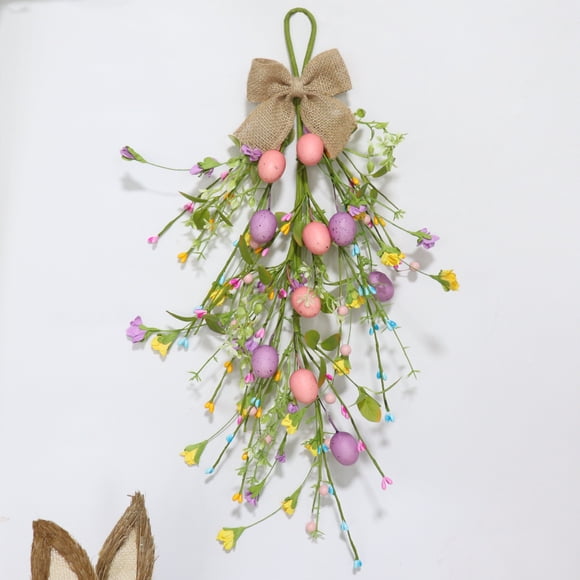 Easter Door Hanging Decoration 50 cm Paper Flower Egg Handmade Wall or Desktop Display for Home