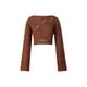 thumbnail image 1 of Txlixc Blusa hueca femenina, camiseta de punto suelta de color sólido con cuello redondo de manga larga Txlixc  moda, 1 of 9