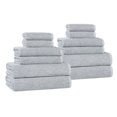 thumbnail image 2 of Superior Destin Viscose 12 Piece Cotton Blend Towel Set, Medium Weight Soft Towels, Denim Blue, 2 of 11