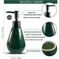 thumbnail image 6 of ABCISI Soap Dispenser, Refillable Ceramic Hand Dish Soap Dispenser with Matte Black Pump Head for Bathroom, 8.5 oz Green Soap Dispenser with Minimalist Modern Design (Diamond Shape Green Bottle), 6 of 6
