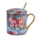 thumbnail image 1 of Taza de cerámica con ramo de rosas con tapa y cuchara, capacidad de 350 ml, 1 of 2