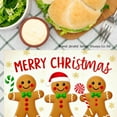 thumbnail image 3 of Jbralid Christmas Gingerbread Men Placemat Set of 6 for Home Kitchen Table Decor 12x18 inch, 3 of 5