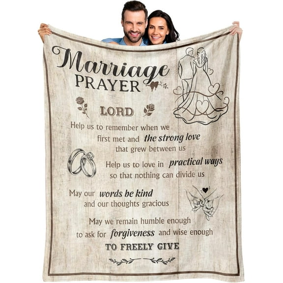 Wedding Gifts for Couples 2024, Bridal Wedding Shower Gifts for Bride To Be, Wedding Christmas Anniversary Newlywed Gifts for Couples, Best Bride Gifts for Wedding Day, Marriage Prayer Blanket 50"X60"