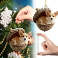 thumbnail image 2 of 5PC Xmas Tree Animal Ornaments – Cozy Christmas Ornaments Acrylic Cute Animal Christmas Trees Hanging Decorations Rustic Nature Themed Home Decor Animal Lovers, 2 of 5