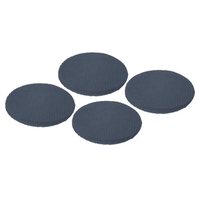 Uxcell 4 Pcs Fundas Redondas de Taburete de Poliéster para Asientos de 11"- 14" para Sillas, Funda de Taburete Gris