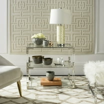 SAFAVIEH Couture Louisa Glam Acrylic Frame End Table, Silver