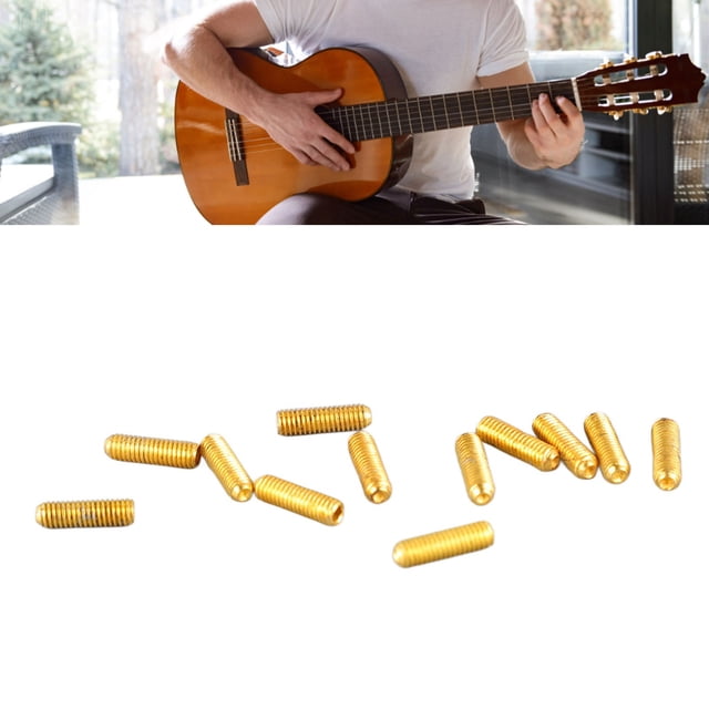 Selle de Chevalet de Guitare, 12PCS Selle de Guitare Osseuse Vis de Réglage de la Hauteur de Chevalet Réglant les Vis Hexagonales pour Cordes Guitare Classique