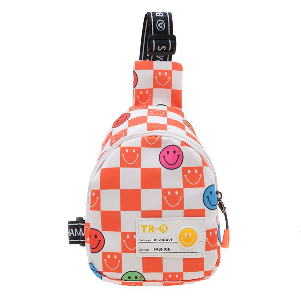 Bolso de moda para niños y niñas, bandolera pequeña, riñonera para niños, bolso de viaje ligero con entramado de ajedrez