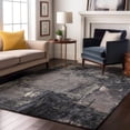 thumbnail image 4 of HomeRoots 677985 8 x 10 ft. Charcoal & Silver Abstract Transitional Washable Machine Made Rectangle Area Rug with UV Protection, 4 of 7