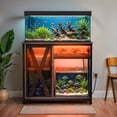 thumbnail image 3 of ModFusion Metal Aquarium Stand with RGB Lights & Power Outlet for 40-50 Gallon Tanks - Black & Gray, 3 of 11