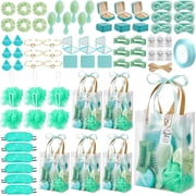 Natonhi 74Pcs Baby Shower Prizes for Game Winners Baby Shower Favors Gifts including Headband Hair Brush Jewelry Box with Gift Bag for Baby Shower Game Prizes Wedding Bridal Shower Favors (Green)