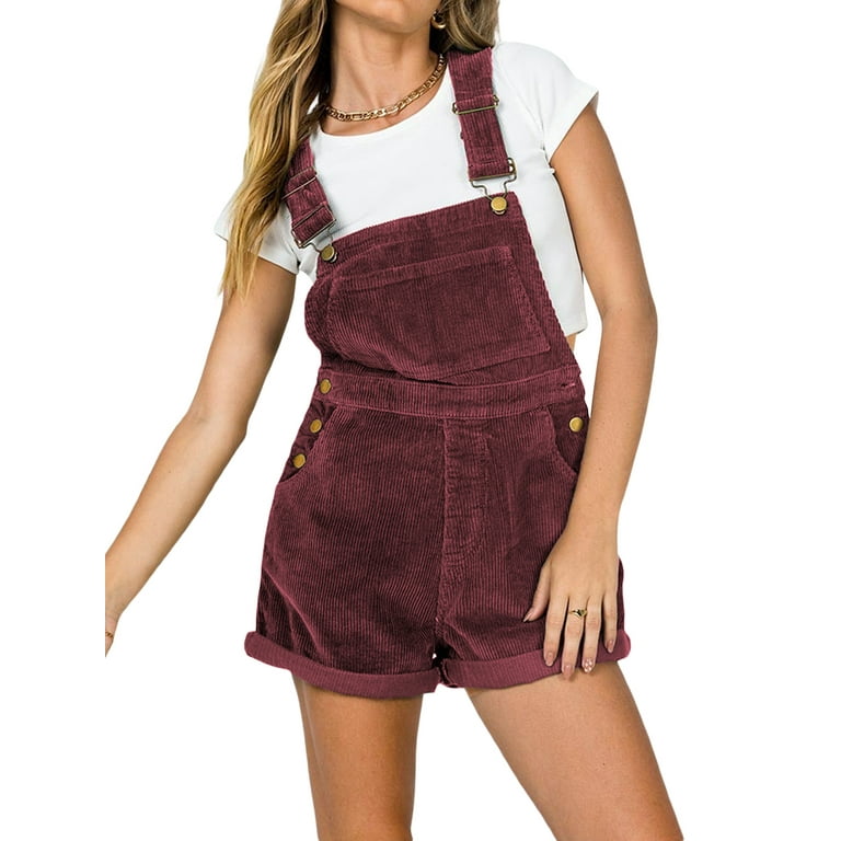 Women s Adjustable Straps Bib Overalls Shorts Summer Classic