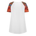 thumbnail image 4 of Pntutb Mujeres Casual Retro Occidental Impresión Azteca Manga Corta Étnico Cuello en V Cremallera Camisetas tops Pntutb Pntutb-3388, 4 of 7