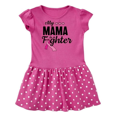 

Inktastic Breast Cancer Awareness My Mama is a Fighter Gift Baby Girl Dress