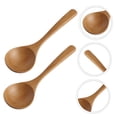 thumbnail image 5 of TABLZONE 4Pcs Beech Wood Soup Spoons with Ergonomic Handles Natural Khaki Wooden Kitchen Utensils for Cooking, 5 of 8
