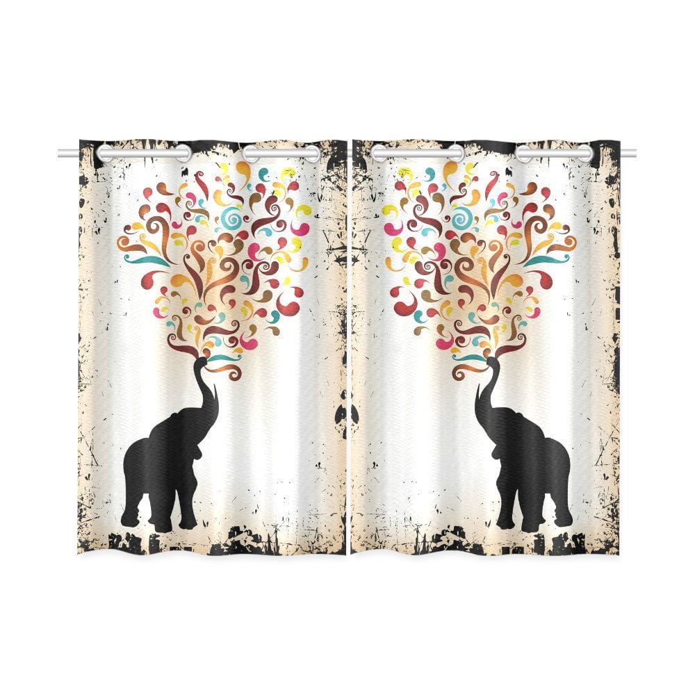 My Little Nest Sheer Window Curtains Drapes Cartoon Easter Pattern