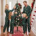 thumbnail image 2 of Family Matching 4th of July Pajamas Set Creative Star Print Long Sleeve Turn Down Collar Tops, 2 of 10