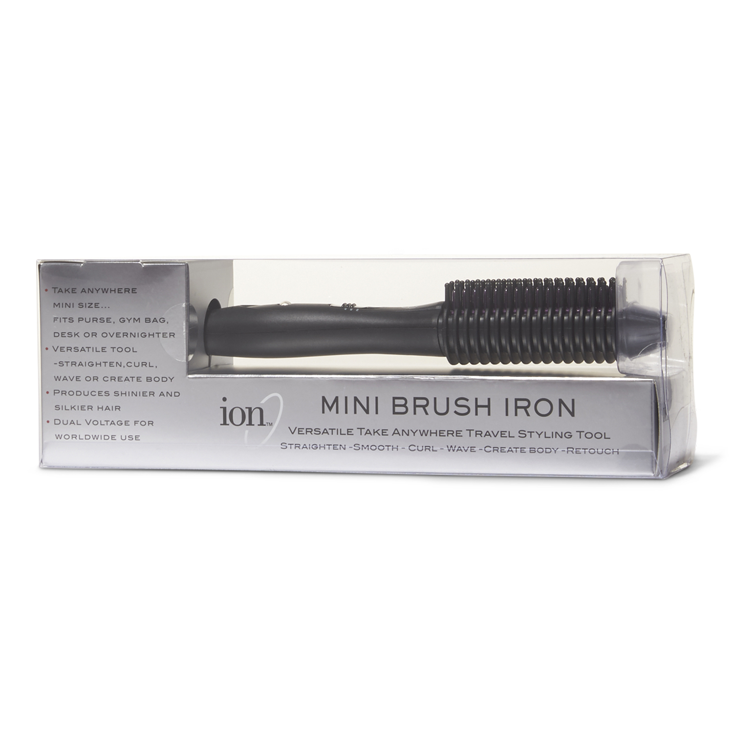 ion Mini Ceramic Heated Hair Straightening Brush - Walmart.com