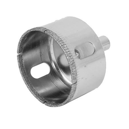 - 50mm Cutting Dia Diamond Coated Round Shank Glass Hole Saw Drill Bit Silver Tone