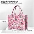 thumbnail image 3 of Large Capacity Tote Bag,Strawberry Plants Fruit Leaf Stripe Handbag Fashion Luxury Tote Bag,15.7"x13"x 5.1" Inches,Laptop Compatible, 3 of 6