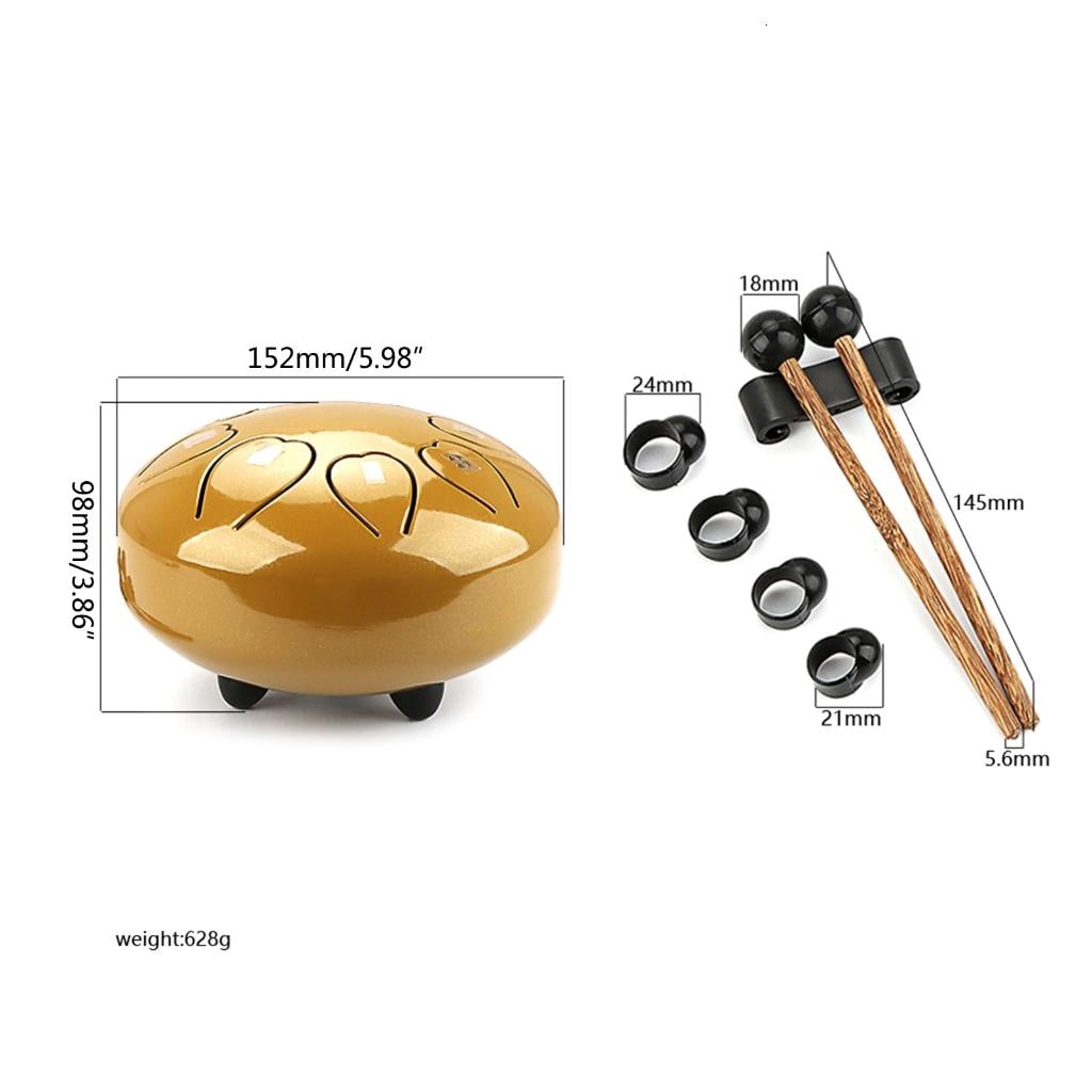 Yihuala Steel Tongue Drum 6 Inch 8 Tone Key-Lotus Empty Drum Muscial Instrument Accessories With Drum Mallets Carry Bag