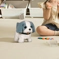 thumbnail image 5 of Almencla Interactive Electronic Puppy Plush Toy Companion Plush Animal Interaction Gift Realistic Electronic Pet for Kids Holiday Gift , Grey, 5 of 8