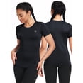 thumbnail image 5 of NELEUS Women's Workout Athletic Shirt Yoga Quick Dry Slim Fitting Tops Short Sleeves,3 Pack Black,US Size M, 5 of 8