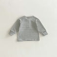 thumbnail image 6 of Cowsor Girls Striped Long Sleeve Shirts Drop Shoulder Casual Fashionable Crewneck Blouse Tee Tops, 6 of 6