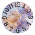 thumbnail image 5 of Purple and Orange Flowers Wall Clock 10 inch Non-Ticking Easy to Read Decorative Clocks for Home Bedroom Living Room, 5 of 8