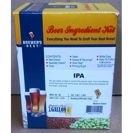 Brewer's Best One Gallon Home Brew Beer Ingredient Kit (IPA (India Pale