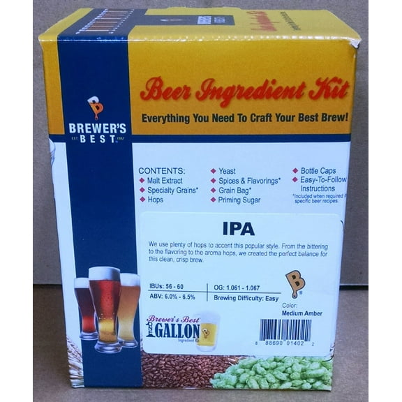 Brewer's Best One Gallon Home Brew Beer Ingredient Kit (IPA (India Pale Ale))