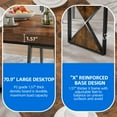 thumbnail image 5 of Dextrus 70" Dining Table for 6-8 People, Large Rectangular Wood Kitchen Table Farmhouse Dinner Table with Metal Legs for Dining Room, Kitchen, Brown & Black, 5 of 10
