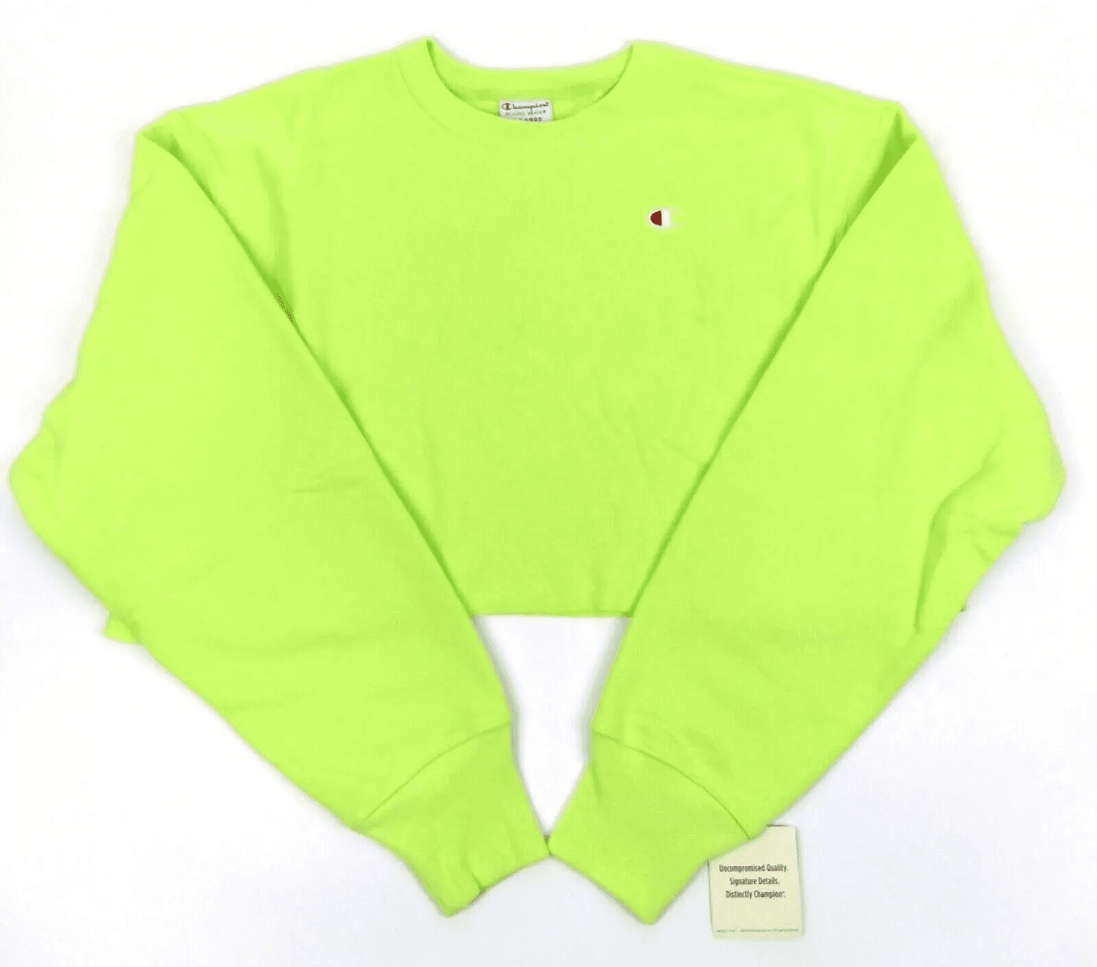 Neon green champion sweatshirt hot sale