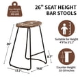 thumbnail image 3 of FIRAVOE Counter Height Bar Stools (Saddle Seat Backless) Barstools Set of 2, 26" Rustic Wooden Counter Stools Kitchen Stools, 3 of 10