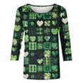 thumbnail image 5 of Gamivast Womens St Patricks Day Shirts Plus Size Funny Shamrock Clover Graphic Crew Neck Blouses Comfy 3/4 Sleeve Trendy Pullover Vacation Outfits S-5Xl, 5 of 5