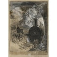 thumbnail image 2 of Félix Hilaire Buhot 11x14 Black Ornate Wood Framed Double Matted Museum Art Print Titled: Frontispiece for L’Illustration Nouvelle - the Burial of the Burin (1877), 2 of 5
