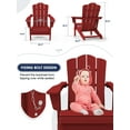 thumbnail image 5 of VOUA Folding Adirondack Chair Set of 4, HDPE Plastic Patio Chairs Perfect for Outdoor, Lawn, Garden, Deck, Outside, Dark Red, 5 of 7