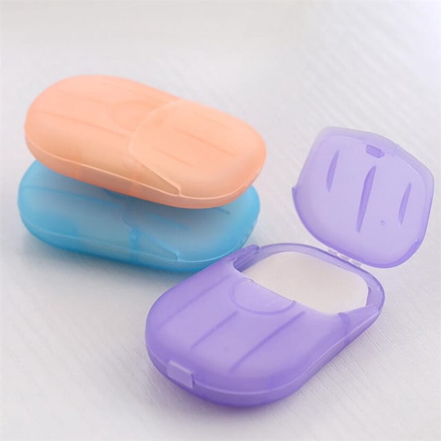 20PCS Travel Accessories Disposable Soap Paper Washing Hand Bath Clean Scented Slice Sheets Mini Paper Soap Packing Organizer