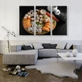 thumbnail image 2 of ARTCANVAS Sushi Rolls Maki Nigiri Dish With Chopsticks Canvas Art Print - Size: 60" x 40" (1.50" Deep) (3-Piece), 2 of 9