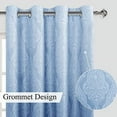 thumbnail image 2 of DWCN Ombre Blackout Curtains–Damask Patterned Thermal Insulated Noise Reducing Grommet Curtains for Bedroom Living Room, 66 x 90 Inches, Set of 2 Panels with Tiebacks, Navy Blue, 2 of 7