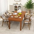 thumbnail image 4 of Costway Velvet Dining Chair Set of 2 with Padded Seat & Back Armrests Rubber Wood Frame Brown, 4 of 9