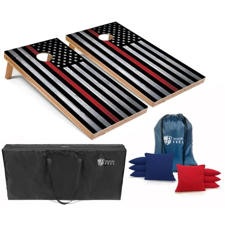 Tailgating Pros Cornhole Board Set w/Bean Bags and Carrying Case - 4'x2' Corn Hole Toss - Tournament and Lightweight Options - Optional LED Lights
