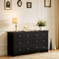 thumbnail image 7 of JUMMICO Dresser for Bedroom, 6 Wood Dresser Drawers, Wide Chest of Drawers, Storage Tower Unit, Modern Design for Bedroom, Living Room, Hallway, Entryway (Black), 7 of 7