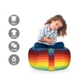 thumbnail image 2 of Fiesta Storage Toy Bag Chair, Mexican Inspired Colorful Chevron Zigzags 3 Dimensional Pattern Tribal Culture, Stuffed Animal Organizer Washable Bag, Large Size, Multicolor, by Ambesonne, 2 of 3