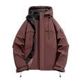 thumbnail image 1 of Men's Waterproof Work Jacket, Hooded Raincoat with Multiple Pockets for Outdoor and Casual Wear, Breathable Nylon Shell, 1 of 9